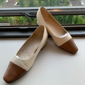 Beige&Black wool insole pumps